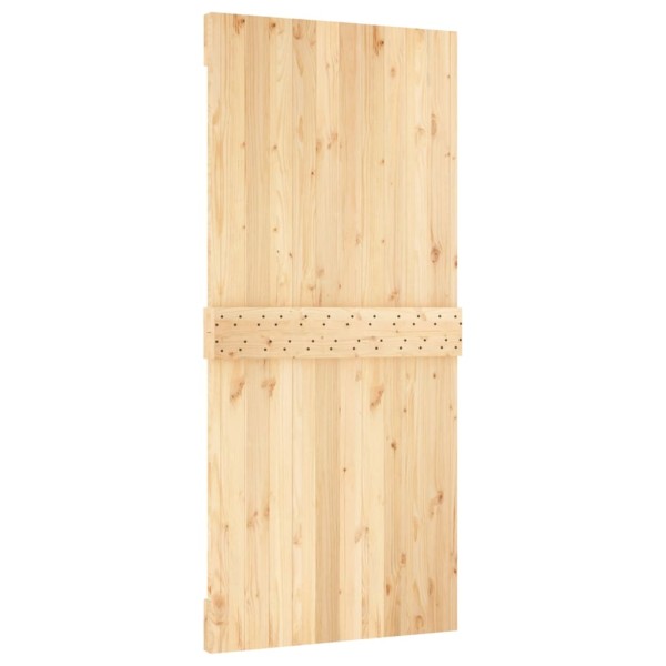 Puerta corredera con herrajes madera maciza de pino 95x210 cm