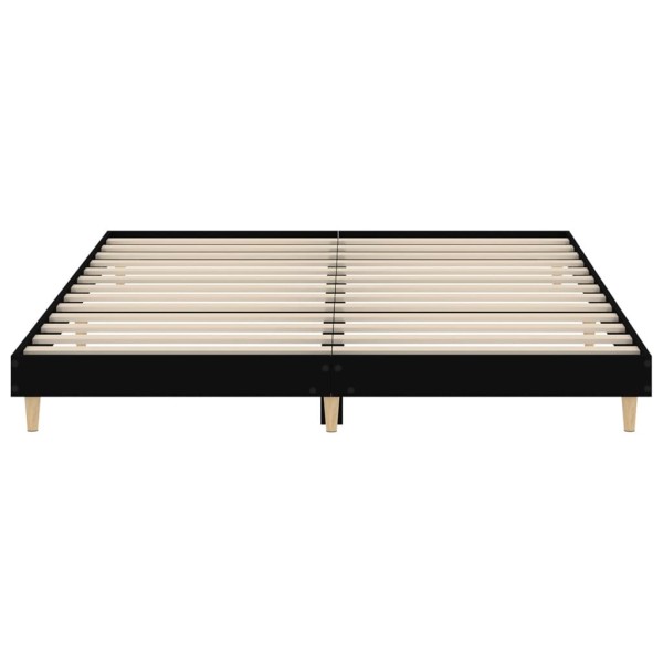 Estructura de cama madera contrachapada negra 180x200 cm