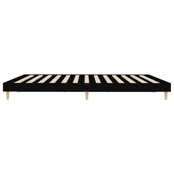 Estructura de cama madera contrachapada negra 180x200 cm