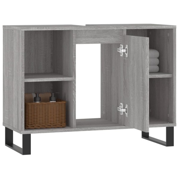 Mueble de baño madera de ingeniería gris Sonoma 80x33x60 cm