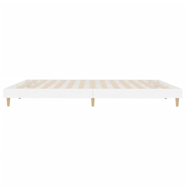 Estructura de cama madera contrachapada blanco brillo 180x200cm