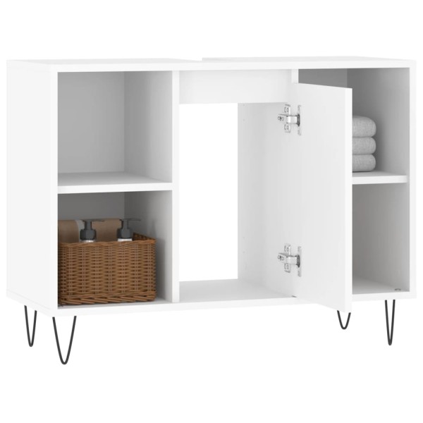 Mueble de baño madera de ingeniería blanco 80x33x60 cm