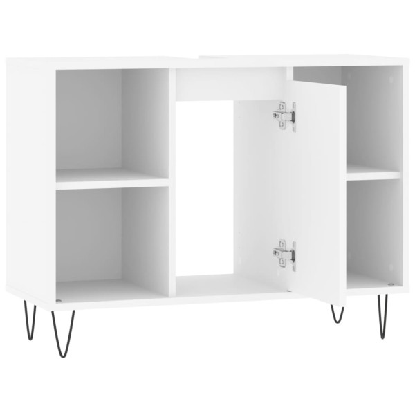 Mueble de baño madera de ingeniería blanco 80x33x60 cm