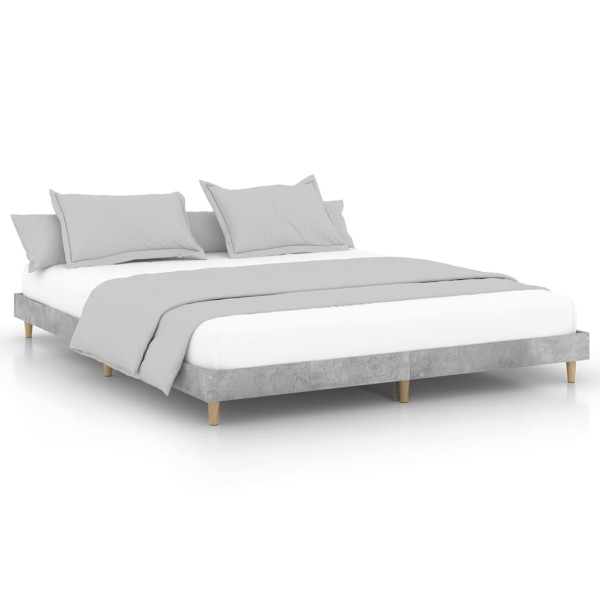 Estructura de cama madera contrachapada gris hormigón 120x200cm