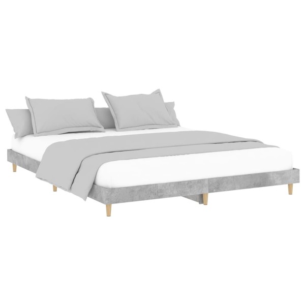 Estructura de cama madera contrachapada gris hormigón 120x200cm