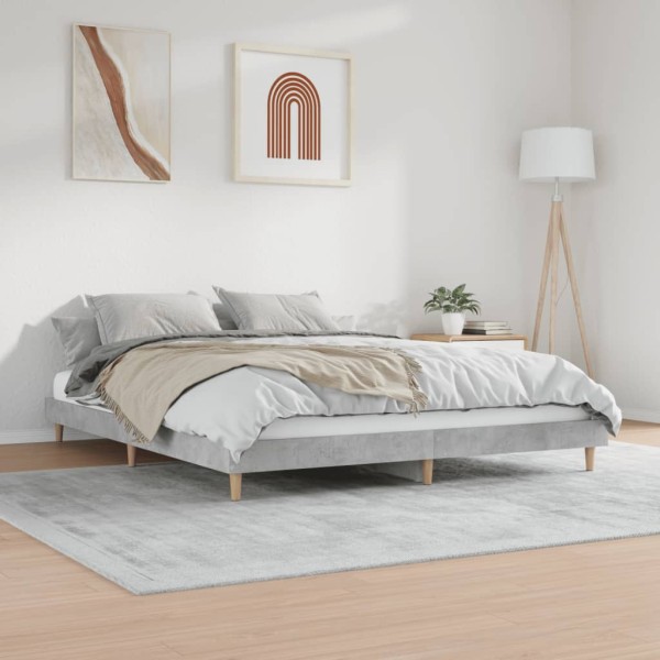 Estructura de cama madera contrachapada gris hormigón 120x200cm