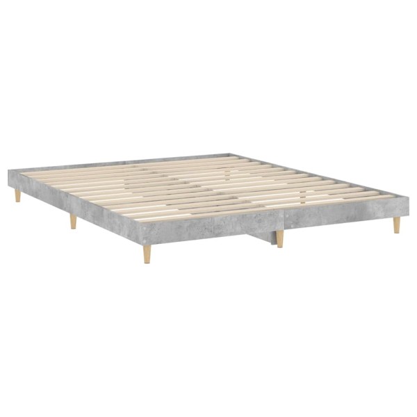 Estructura de cama madera contrachapada gris hormigón 120x200cm