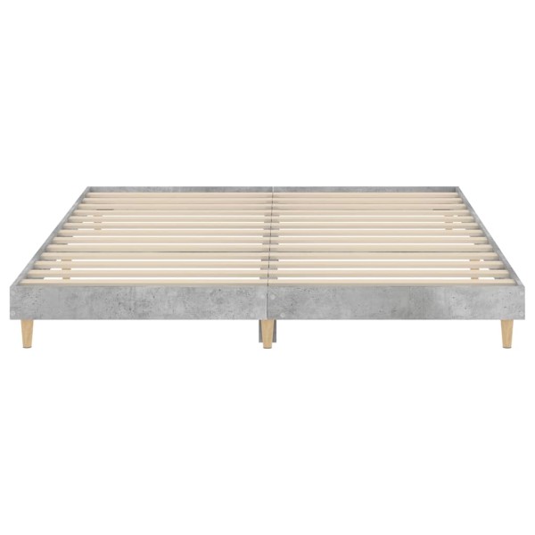 Estructura de cama madera contrachapada gris hormigón 120x200cm