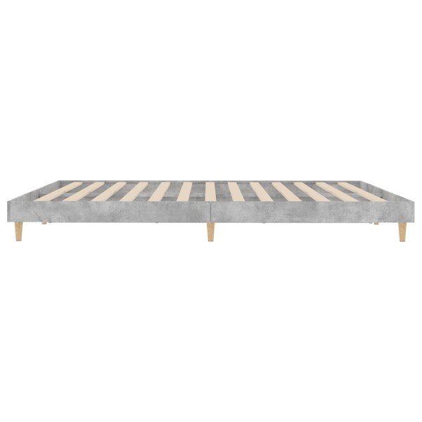 Estructura de cama madera contrachapada gris hormigón 120x200cm