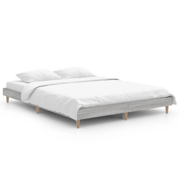 Estructura de cama madera contrachapada gris Sonoma 140x190 cm