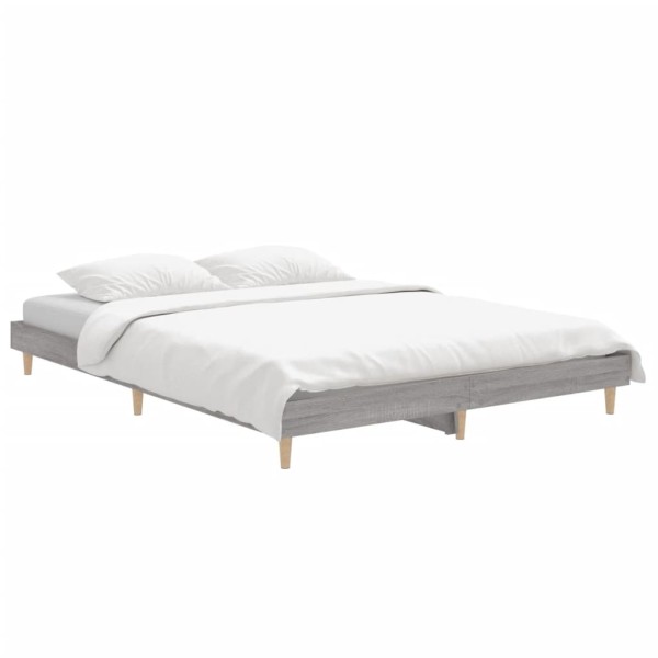 Estructura de cama madera contrachapada gris Sonoma 140x190 cm