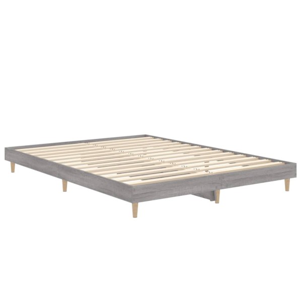 Estructura de cama madera contrachapada gris Sonoma 140x190 cm