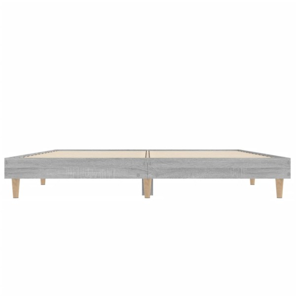 Estructura de cama madera contrachapada gris Sonoma 140x190 cm