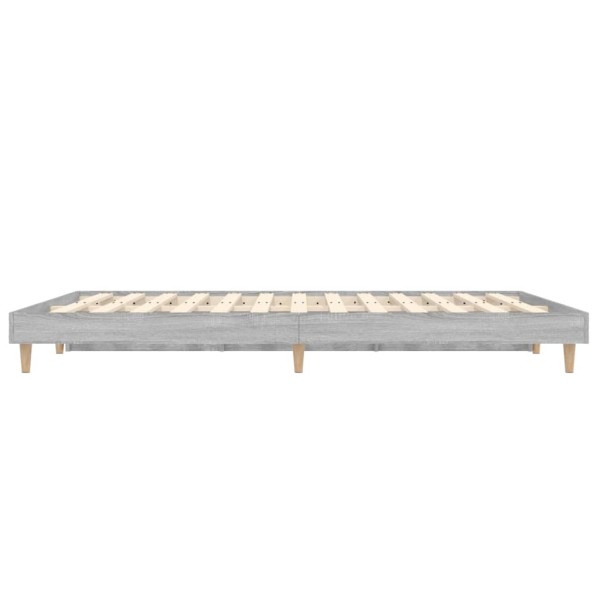 Estructura de cama madera contrachapada gris Sonoma 140x190 cm