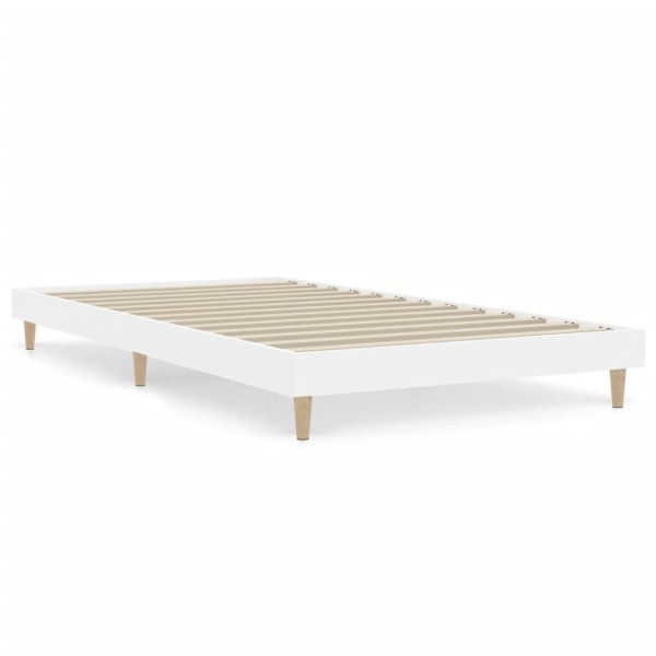 Estructura de cama madera contrachapada blanca 90x200 cm