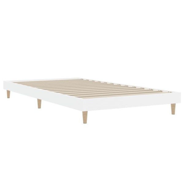 Estructura de cama madera contrachapada blanca 90x200 cm