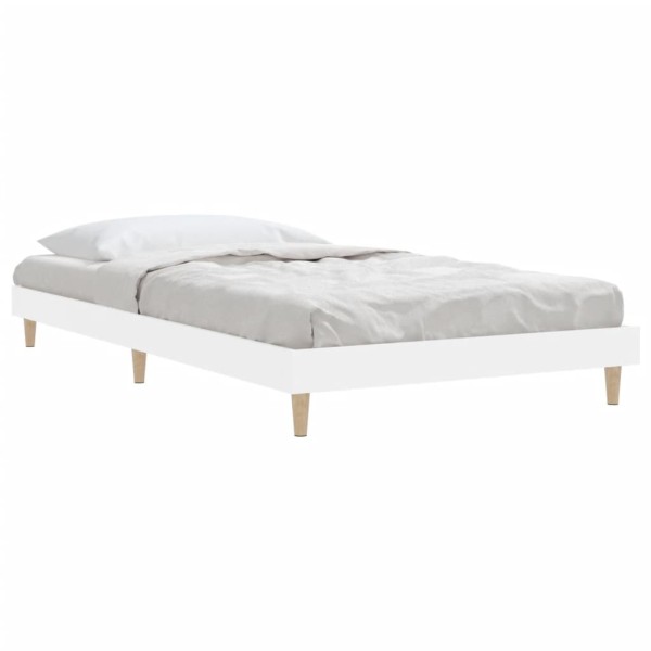 Estructura de cama madera contrachapada blanca 90x200 cm