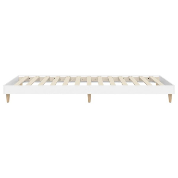 Estructura de cama madera contrachapada blanca 90x200 cm