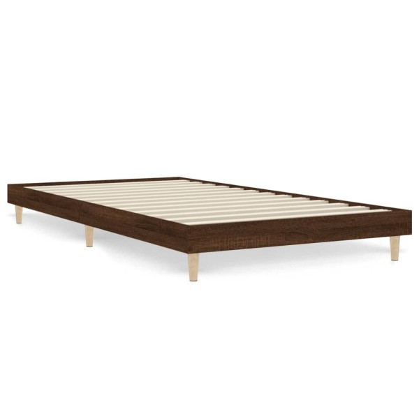 Estructura de cama madera contrachapada roble marrón 90x200 cm