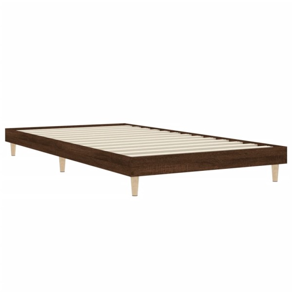 Estructura de cama madera contrachapada roble marrón 90x200 cm