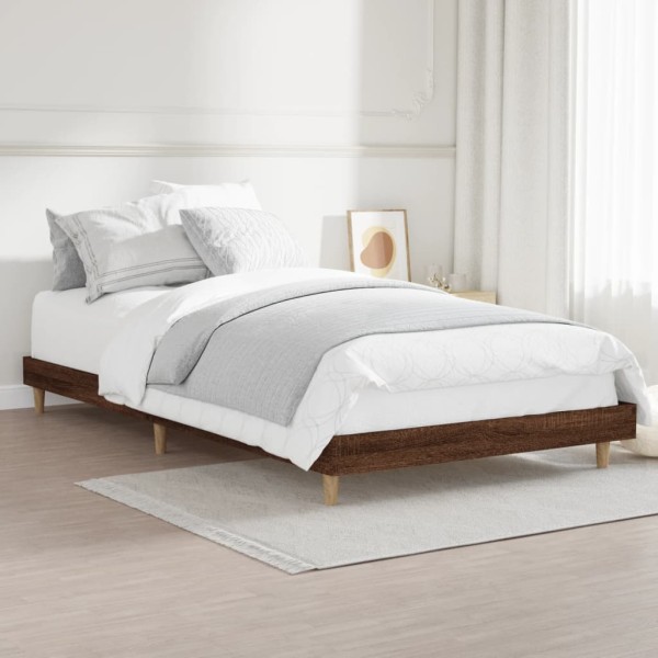 Estructura de cama madera contrachapada roble marrón 90x200 cm