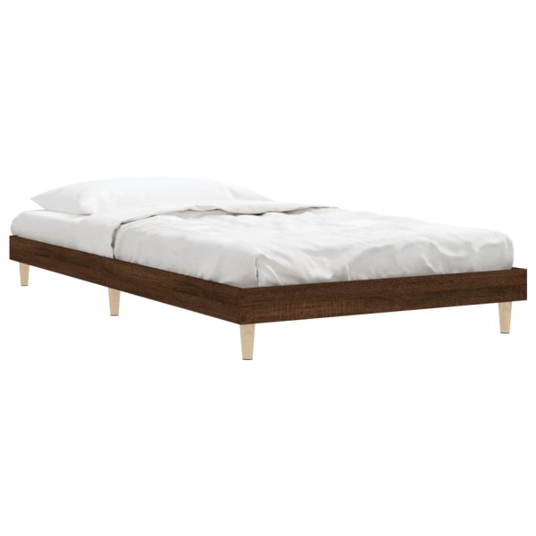 Estructura de cama madera contrachapada roble marrón 90x200 cm