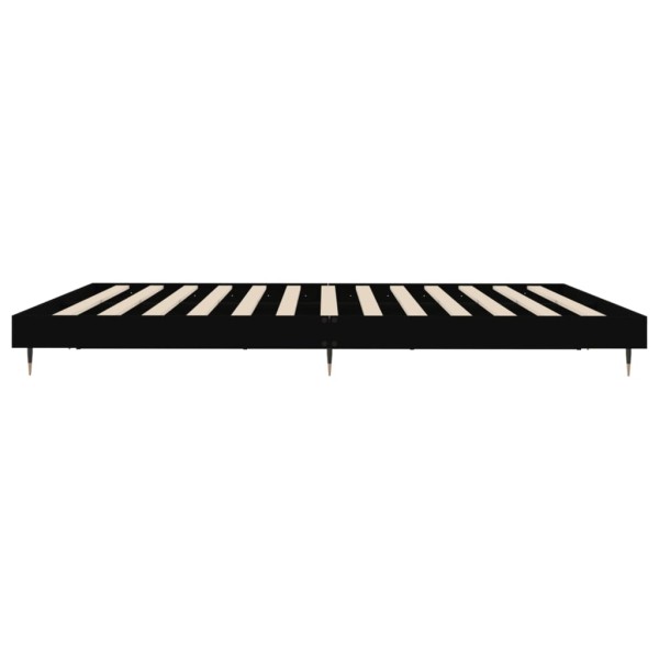 Estructura de cama con LED madera maciza negra 160x200 cm