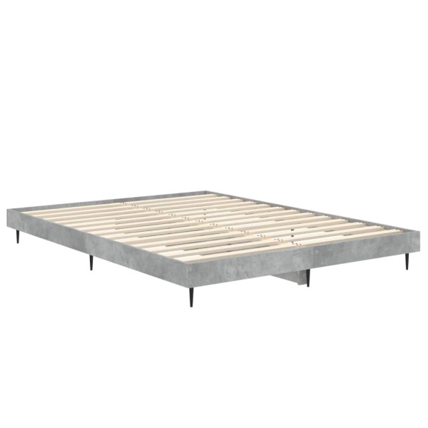 Estructura de cama madera contrachapada gris hormigón 140x190cm