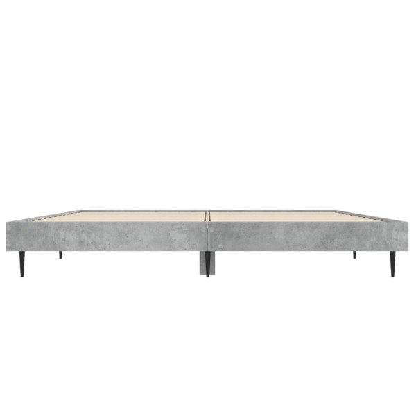 Estructura de cama madera contrachapada gris hormigón 140x190cm