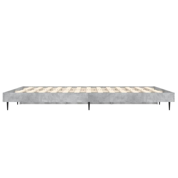 Estructura de cama madera contrachapada gris hormigón 140x190cm