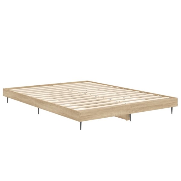 Estructura de cama madera contrachapada roble Sonoma 135x190 cm