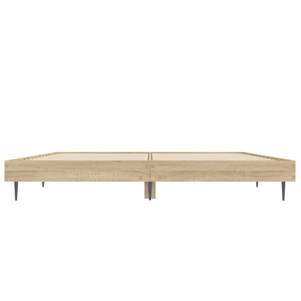 Estructura de cama madera contrachapada roble Sonoma 135x190 cm