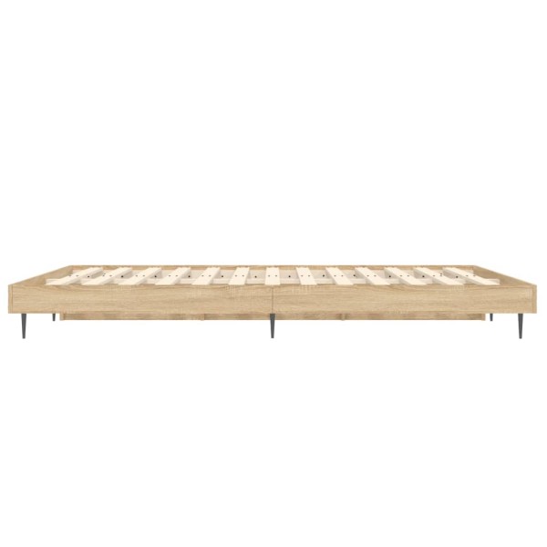 Estructura de cama madera contrachapada roble Sonoma 135x190 cm