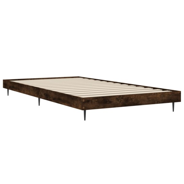 Estructura de cama contrachapada roble ahumado 90x200 cm