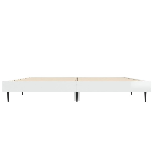 Estructura de cama madera contrachapada blanco brillo 120x190cm