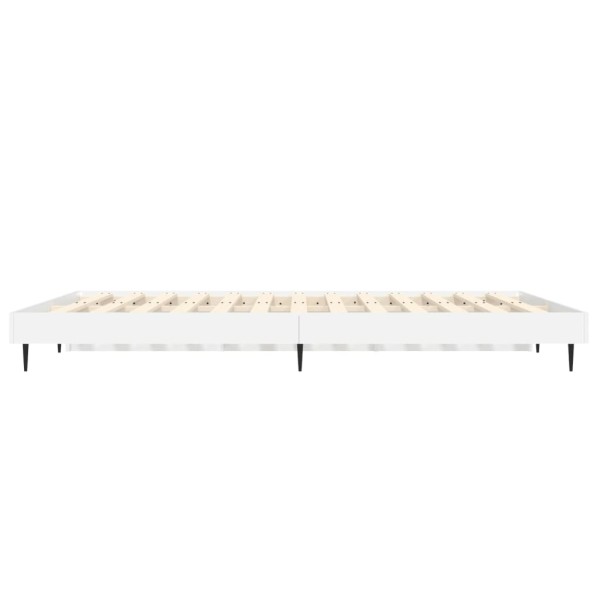 Estructura de cama madera contrachapada blanco brillo 120x190cm