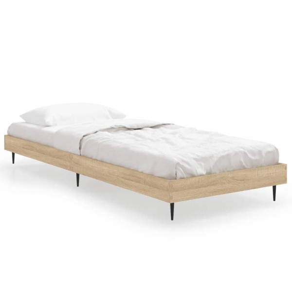 Estructura de cama madera contrachapada roble Sonoma 75x190 cm