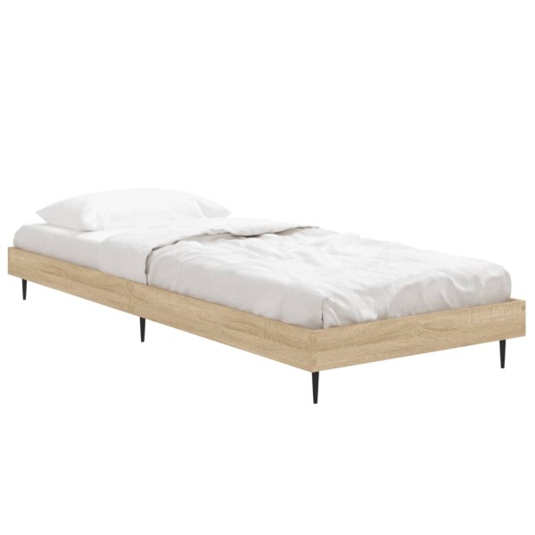 Estructura de cama madera contrachapada roble Sonoma 75x190 cm