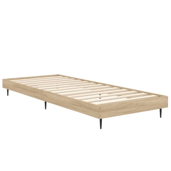 Estructura de cama madera contrachapada roble Sonoma 75x190 cm