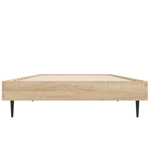 Estructura de cama madera contrachapada roble Sonoma 75x190 cm