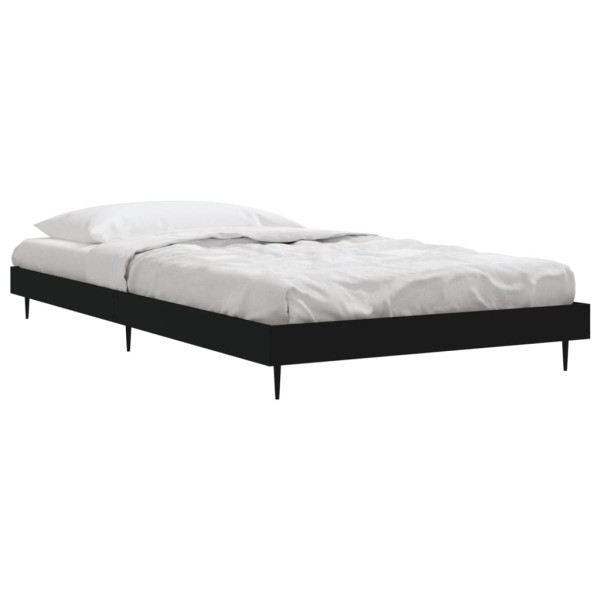 Estructura de cama madera contrachapada negra 100x200 cm