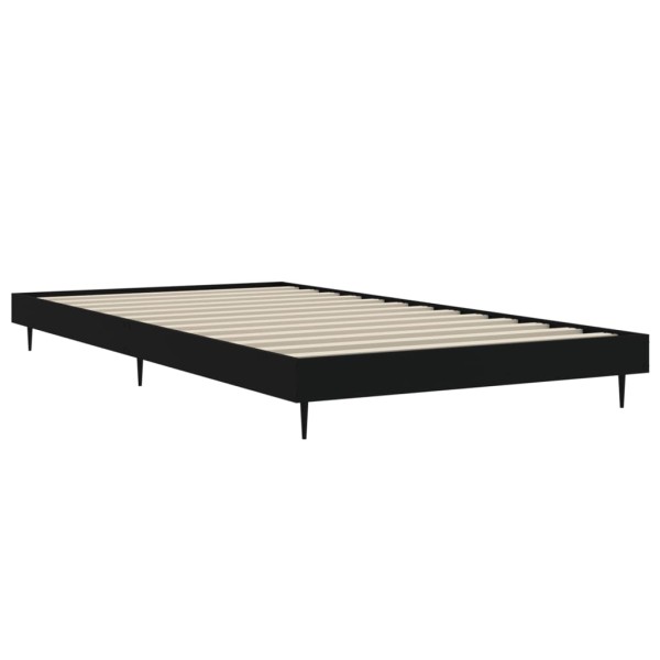 Estructura de cama madera contrachapada negra 100x200 cm