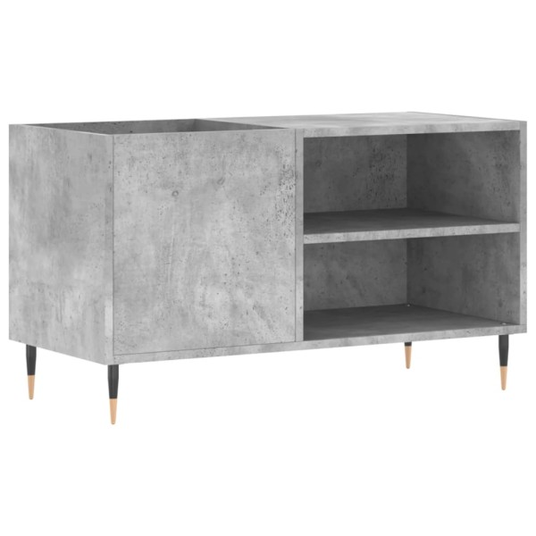 Mueble de discos madera de ingeniería gris hormigón 85x38x48 cm