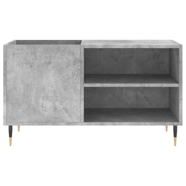 Mueble de discos madera de ingeniería gris hormigón 85x38x48 cm