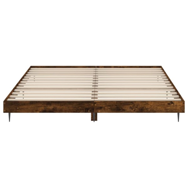 Estructura de cama madera contrachapada roble ahumado 160x200cm