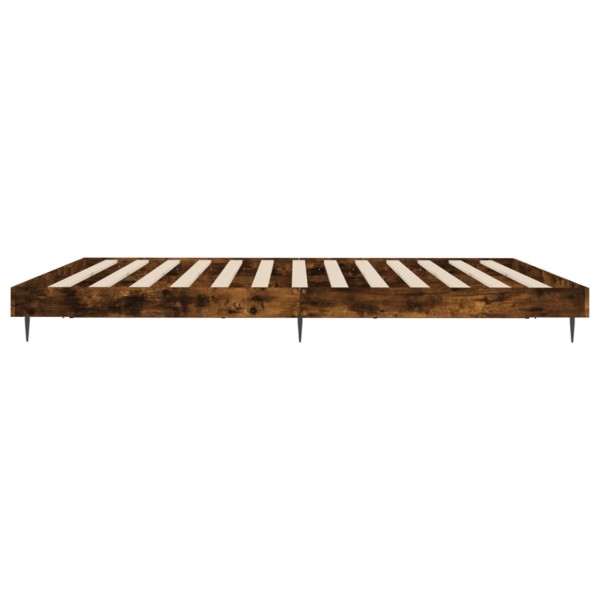 Estructura de cama madera contrachapada roble ahumado 160x200cm