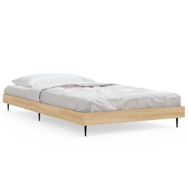 Estructura de cama madera contrachapada roble Sonoma 90x190 cm