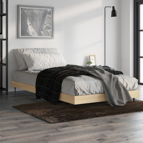 Estructura de cama madera contrachapada roble Sonoma 90x190 cm