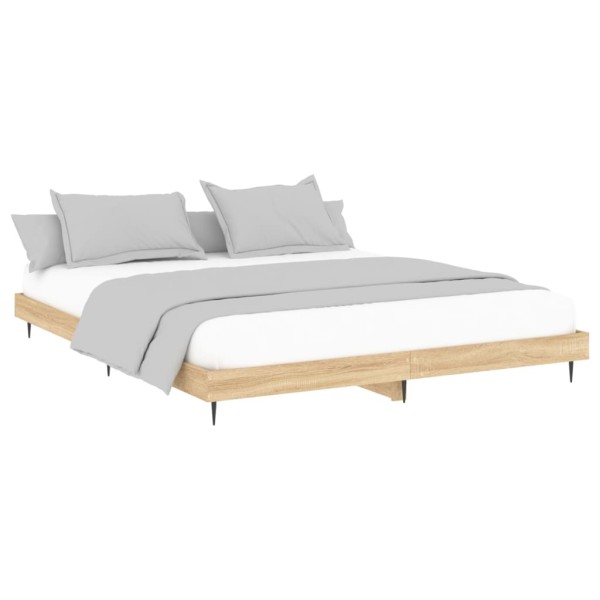 Estructura de cama madera contrachapada roble Sonoma 140x200 cm