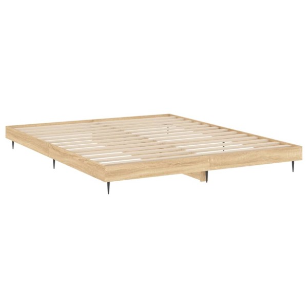 Estructura de cama madera contrachapada roble Sonoma 140x200 cm